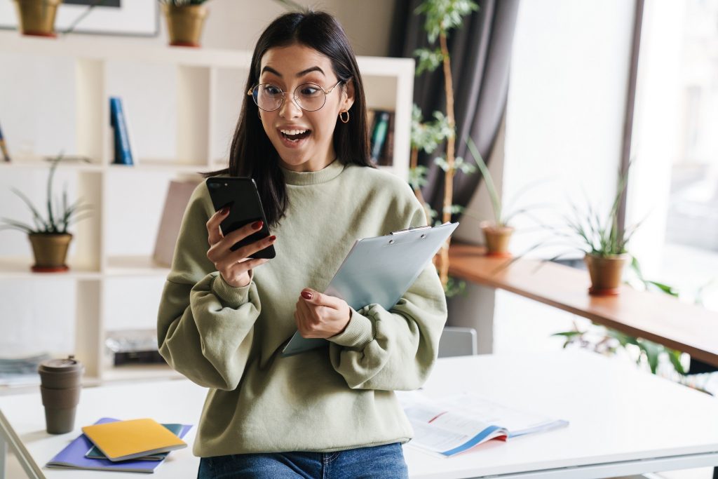 student excited by the upcoming FAFSA dealine